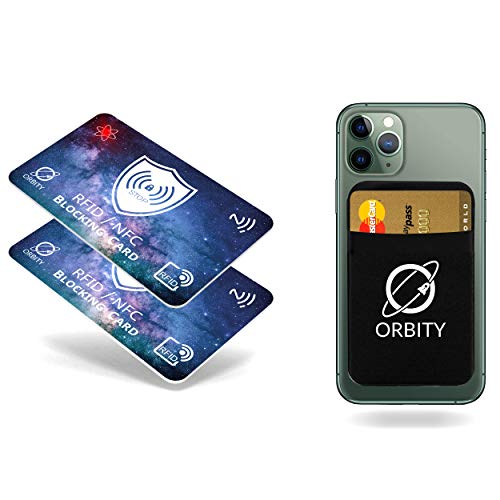 ORBITY | Carta di Blocco RFID Protezione | Contactless | RFID/NFC Anti Clonazione | Custodia Carte di Credito Chip Sicurezza. (2x New OrbityCard + Gift)