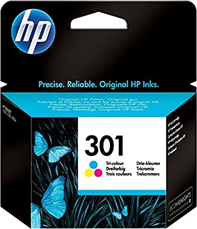 HP 301 CH562EE Cartuccia Originale per Stampanti a Getto di Inchiostro DeskJet 1050, 2540 e 3050, OfficeJet 2620 e 4630, Envy 4500 e 5530, Tricromia