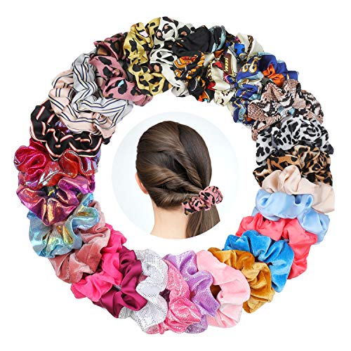 27 Pezzi Capelli Scrunchies Velluto Chiffon Elastico Fasce per Capelli Scrunchy Cravatte Capelli Elastico Corde Scrunchies,Accessori per Capelli per Donne o Ragazze