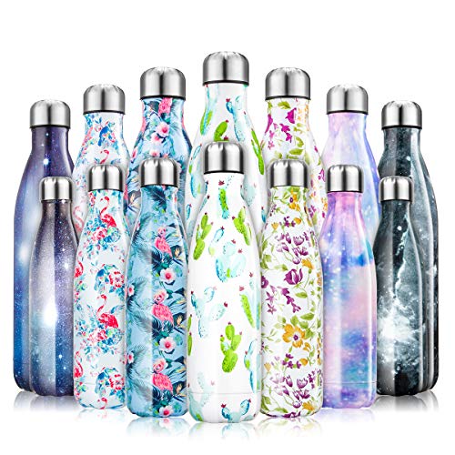 lalafancy Bottiglia Acqua in Acciaio Inox, Borraccia Sportiva Thermos Isolamento Sottovuoto a Doppia Parete per 24 Ore Fredde & 12 Calde, Senza BPA - 500ml/750ml