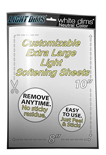 LightDims Attenuazione Luce Bianca Foglio Attenuante/Affievolente per le forti luci LED, elettronica ed elettrodomestici e altro ancora. Affievolisce 15-30% della Luce, 20 x 27,5 cm