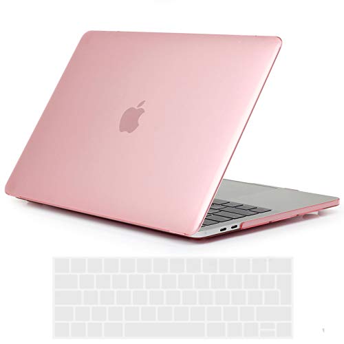 TECOOL Custodia MacBook PRO 15 Pollici 2019 2018 2017 2016 Case, Plastica Cover Rigida Copertina & Copertura della Tastiera per MacBook PRO 15,4 con Touch Bar (Modello: A1707/ A1990) -Rosa Cristallo