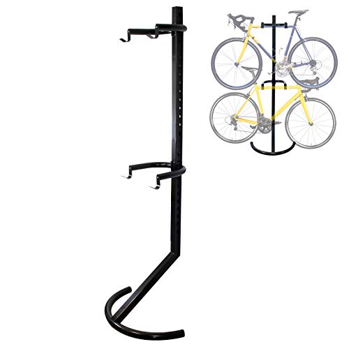 Wiltec Cavalletto portabici per 2 Biciclette Regolabile Max 90kg Supporto a Pavimento portabiciclette