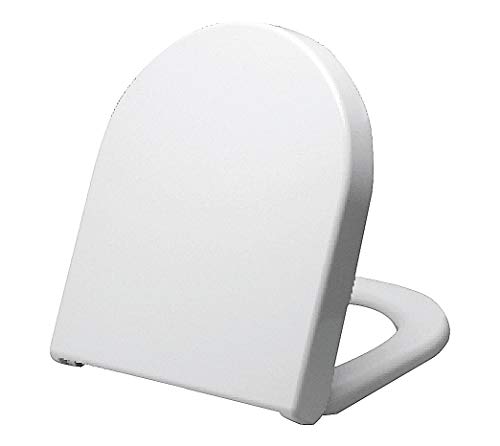 Grünblatt 515153 - Sedile WC per Duravit Starck 3, in Duroplast, cerniere in metallo con abbassamento automatico, colore: Bianco