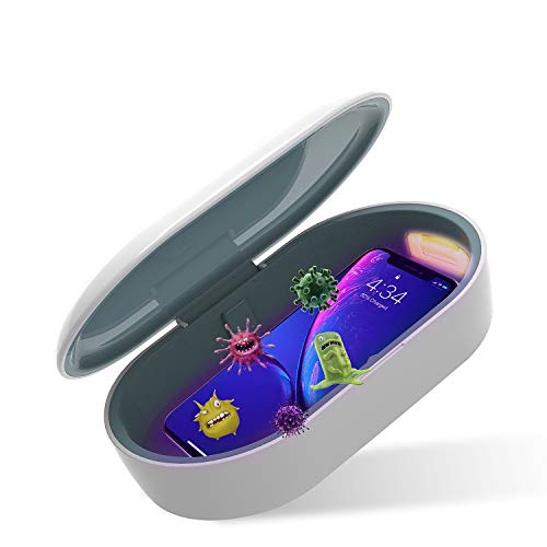 ZHIKE UV Phone Sanitizer, sterilizzatore wireless a ozono portatile sterilizzatore aromaterapia disinfezione scatola di luce UV Detergente per Phone, orologio, spazzola per il trucco, gioielli
