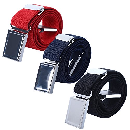 WELROG Cintura magnetica elastica per bambini - Ragazzi con cinturini elasticizzati regolabili Ragazze Cinture per bambini di AWAYTR (Rosso/Blu Navy/Nero)