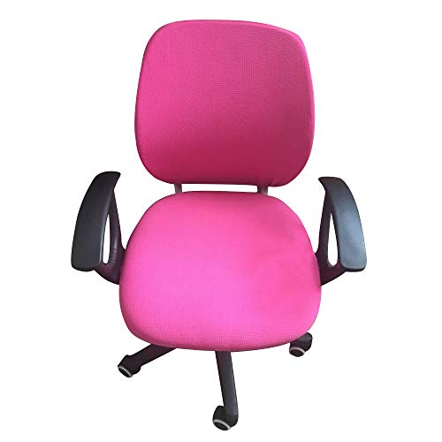 G&X - Coprisedia da ufficio in tinta unita per sedia girevole e poltrona, sfoderabile, elasticizzato, protezione per sedia da scrivania e attività (rosa)
