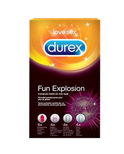 Durex Fun Explosion Preservativi Stimolanti Assortiti, 18 Profilattici