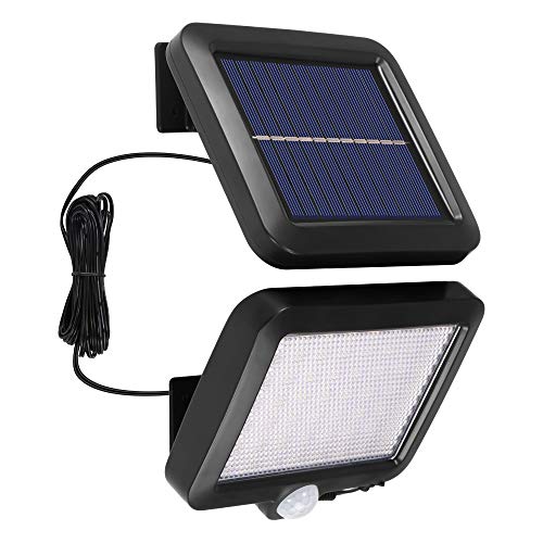 GGHKDD - Luce a energia solare, 56 LED, con sensore di movimento, luce di sicurezza, con faretto regolabile, impermeabile, per garage, giardino, vialetto, porta anteriore