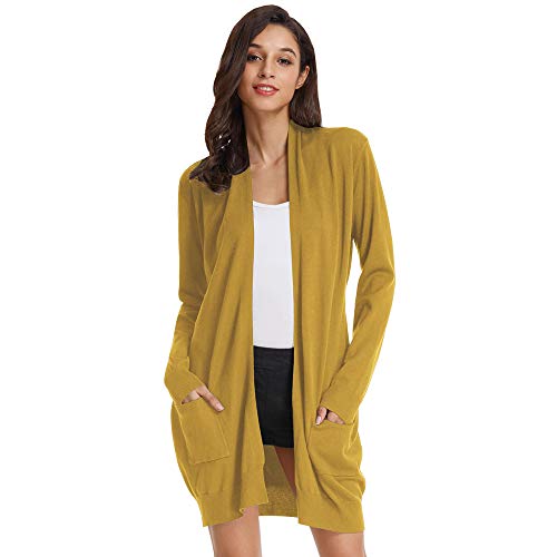 GRACE KARIN Donna Maglione Frontale Aperto a Cardigan Materiale Morbido Confortevole Cappotto Largo S CLAF1003-5