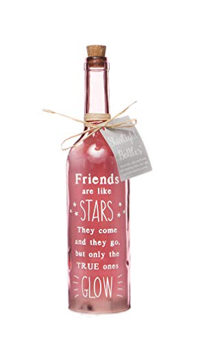 Boxer Gifts - Bottiglia luminosa in vetro a LED, ideale per il tuo amico, con splendida etichetta regalo, colore: rosa