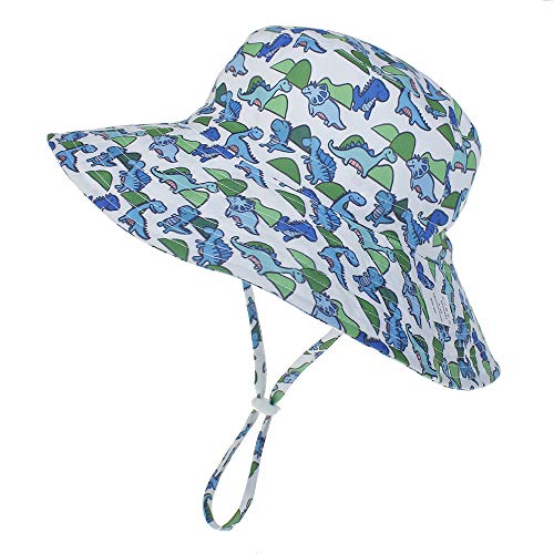 LACOFIA Cappello Regolabile da Sole per Neonato Berretto Estivo per Bambino con UPF 50+ Protezione Solare Tesa Larga per Nuoto Spiaggia Piscina 3-7 Anni