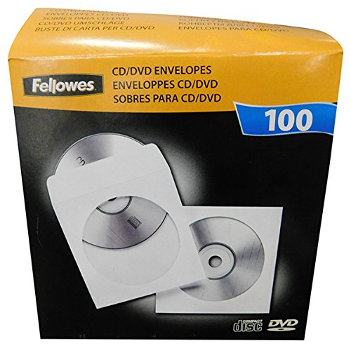 Fellowes 90691 Buste per CD, in Carta, Confezione da 100 Pezzi, Bianco
