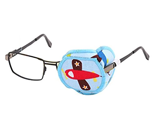 1 Benda per occhio (sinistro) per occhiali che curano ambliopia, strabismo e occhio pigro in puro cotone riutilizzabile per bambini con tema cartoni animati