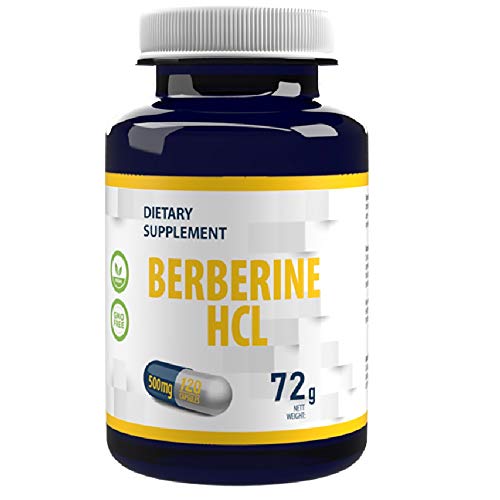 Berberina HCL 500mg 120 Vegan Capsules, Controllo della glicemia e del colesterolo