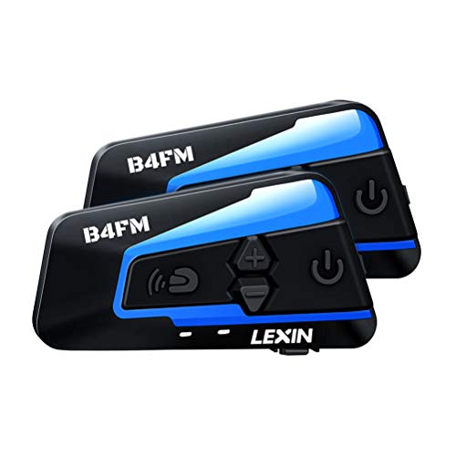 LEXIN 2X B4FM interfono Moto, Moto Auricolare Bluetooth con FM, interfono Bluetooth per Moto Fino a 4 Riders, Casco interfono Bluetooth con cancellazione del Rumore, Comunicazione Bluetooth per Moto