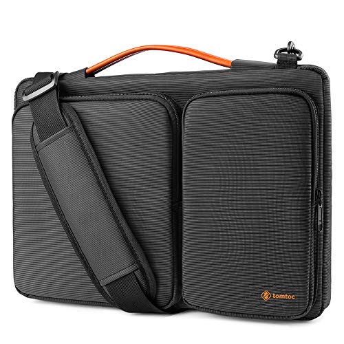 tomtoc 15-15,6 Pollici Custodia Borsa a Tracolla Compatibile con Laptop da 15 e 15,6 HP, dell, ASUS, Thinkpad, Notebook, Samsung, Chromebook, Borsa per Laptop Portatile, Nero