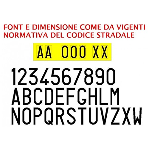 Kit 7 lettere numeri adesivi per targa ripetitrice rimorchio carrello auto moto
