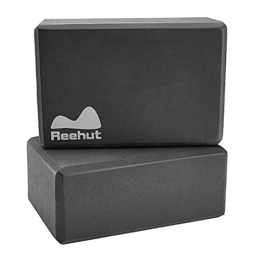 REEHUT Blocco Yoga(1 Pezzo), Mattoni Block Yoga in Schiuma Eva ad Alta densità, Ecologico e Leggero, Anti-umidità e Senza Odore, Ideale per Yoga, Pilates e Stretching ECC. - Nero, 1 Pezzi