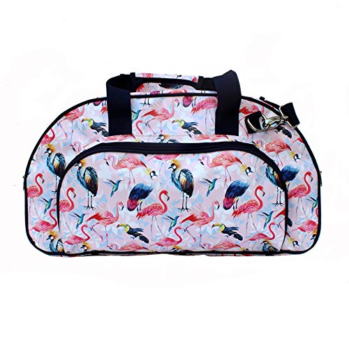 IKURI Borsa Stampata - Weekender Bag in Teloni Impermeabile Realizzata a Mano Multicolore Multiuso Resistenti - Design Pajaros