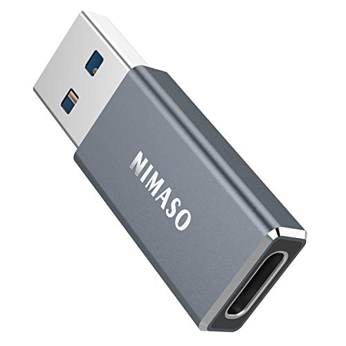 Nimaso Adattatore USB C a USB 3.0, Adattatore USB C Femmina a USB A Maschio Doppia Faccia 3.0 Adattatore Ricarica Veloce Compatibile per Samsung S8 Google Pixel 2 MacBook Huawei