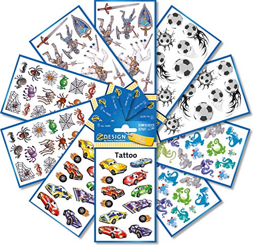 AVERY Zweckform 122 59995 - Set di tatuaggi per bambini (tatuaggi temporanei, impermeabili, tatuaggi, compleanni per bambini, prezzi, giochi per feste, caccia, bambini da giocare, regalo)