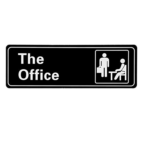 LUTER The Office Sign Acrilica Porta Segno Autoadesivo Installazione Semplice 3.2x9x0.2 Pollici (Bianco e nero)