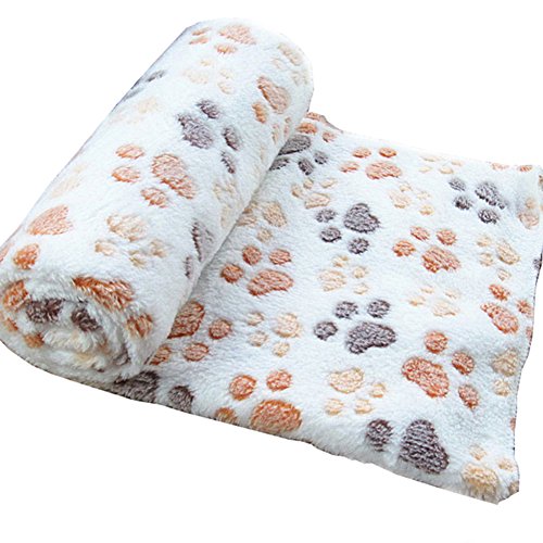 WeiMay Cuscino per cani Pet accogliente caldo - Tappeto morbido in pile con animali domestici Coperta stampata per cani Animali di gatti, 60x40cm (Beige)