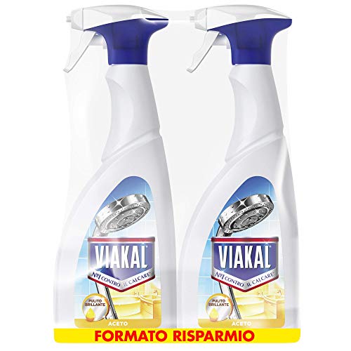 Viakal Detersivo Anticalcare Spray Aceto, Maxi Formato 2 Pezzi da 700 ml