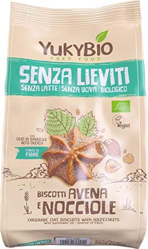 1x Yukybio Biscotti biologici Senza Lieviti Avena e Nocciole 200g