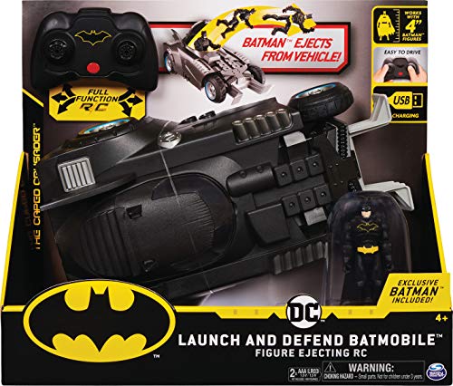 BATMAN Veicolo Radiocomandato Launch and Defend Batmobile, con Esclusiva Action Figure da 10 cm