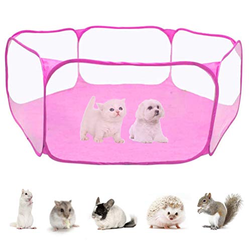 Koowaa Tenda per Piccoli Animali Tenda Esagonale per Animali Domestici Traspirante Recinzione Portatile per Esercizi per Conigli Criceto Traspirante Traspirante per Animali Domestici rettili Box