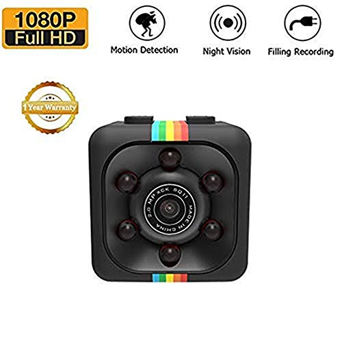 Mini telecamera SQ11 HD, Sansnail con visione notturna e risoluzione 1080p (colore nero)