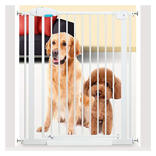 ZEMIN Cancelletti Di Sicurezza Barriera Per Porta Isolante Per Interni Per Recinzione Per Cani Per Bambini 65 Cm Di Larghezza Per Installazione Senza Punzonatura (Color : White, Size : 84-90cm)