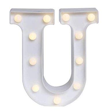 Yuna Lettere Luminose LED Lettere Decorative a LED Lettere dell'alfabeto Bianco (U)