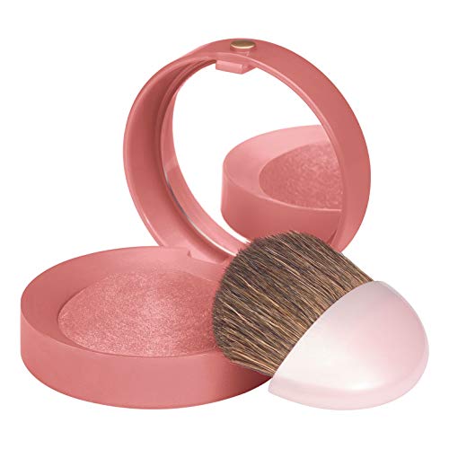 Bourjois Little Round Pot Blush, Fard Illuminante Compatto in Polvere, Texture Leggera, 74 Rose Ambre