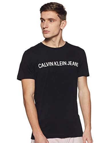 Calvin Klein Core Institutional Logo Slim Tee Maglietta, Nero (CK Black 099), S Uomo