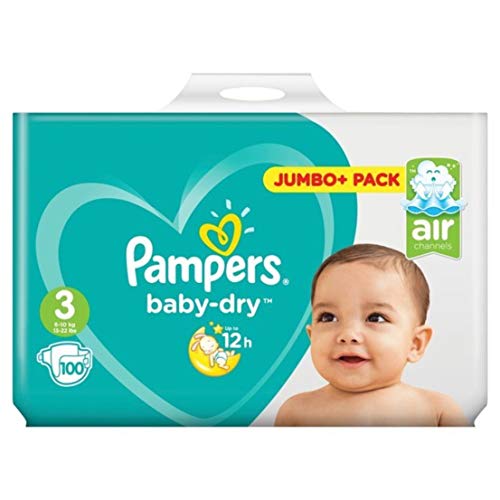 Pampers Baby-Dry - Pannolini taglia 3, confezione da 100