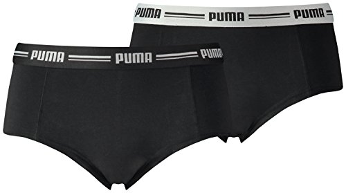 PUMA Iconic 2P Mini Short, Nero, XS (Pacco da 2) Donna