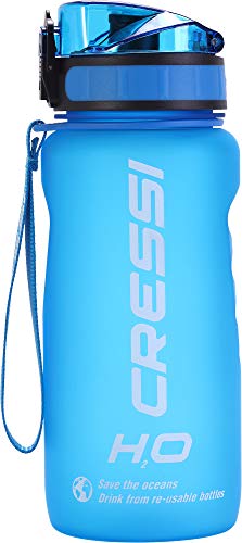 Cressi Water Bottle H20 Frosted, Borraccia Sportiva Unisex, Azzurro, 600 ml
