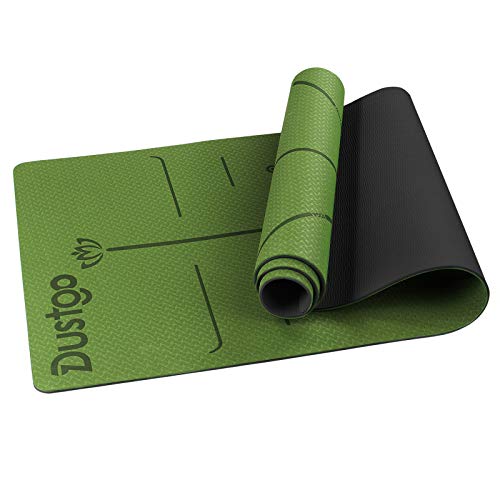 Dustgo Tappetino Yoga da 183cmx63cmx6mm Tappetino Palestra Fitness 100% Ecologico TPE Double-Sided Antiscivolo Yoga Mats