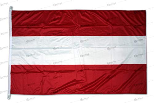 Bandiera Austria 150x100cm in Tessuto Nautico Antivento da 115g/m²,Bandiera austriaca 150x100, Bandiera d'Austria 150x100 con Cordino o moschettone,Doppia Cucitura perimetrale e fettuccia di Rinforzo