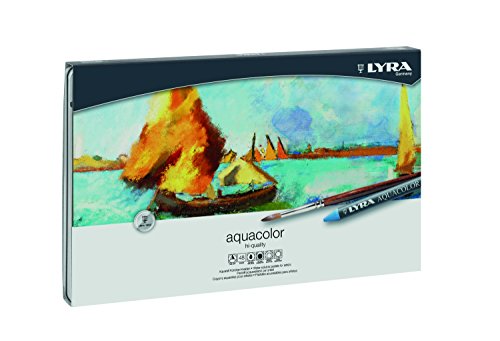 Lyra 5611480 - pastelli Aqua di Colore, Scatola di Metallo di 48 Colori Assortiti