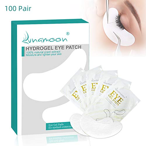 Lunamoon Cerotti Gel per Estensioni Ciglia 100 Paio Eye Pads Occhio Patch Extension Ciglia Pads Occhi da Ciglia Finte Eye Gel Patches for Eyelash Extension