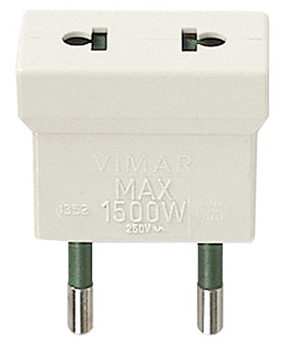 Vimar RI.01352B Adattatore elettrico spina S10 presa americana USA + europea EU, bianco