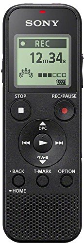 Sony ICD-PX370 Registratore Digitale Mono, Optimized Voice Rec, Altoparlante Integrato, Jack Cuffie e Microfono, Memoria 4 GB + Slot microSD, USB Integrato, Batteria fino a 57 Ore, Nero