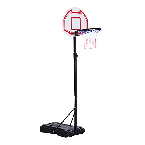 Outsunny HOMCOM Canestro da Basket da Esterno con Supporto e Altezza Regolabile in Acciaio 73 × 49 × 190-250 cm
