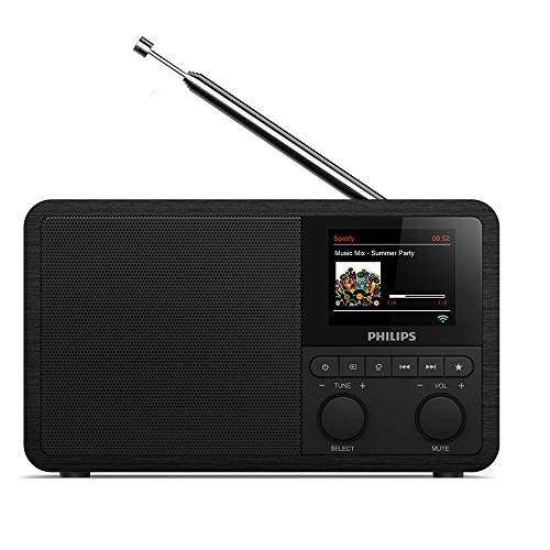 Philips Audio Radio Internet Dab+ Pr802/12 Radiosveglia Dab+ (Bluetooth, Dab+, Sleep Timer, Dual Alarm, Spotify Connect) Nero