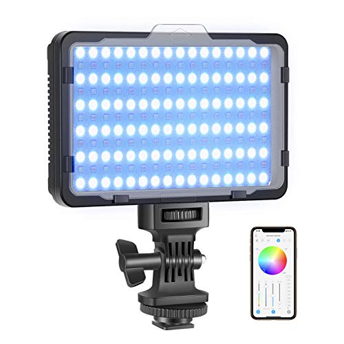 Neewer Luce 176 LED RGB con Controllo via APP, 360° Colore Pieno CRI95+ Dimmerabile 3200-5600K 9 Scene d’Illuminazione per YouTube Reflex Digitali Videocamere Illuminazione SENZA Batterie