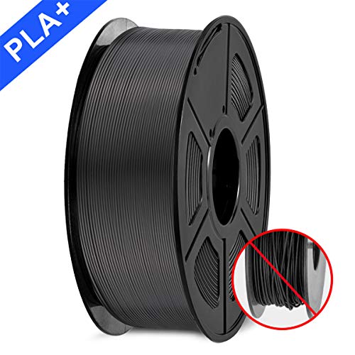 SUNLU Filamento della stampante PLA plus Filament 1.75mm, 3D Printer Filament PLA+, 1KG Black